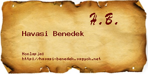 Havasi Benedek névjegykártya
