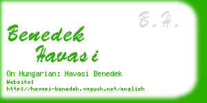 benedek havasi business card